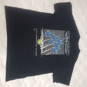 Mens XL Gildan Ultra Cotton Blue Angels Fighter Jet T-shirt US Navy